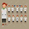 کارکتر خانم ورزشکار لایه باز ایلااستریتور