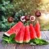 تاپر تزیین سفره شب یلدا با طرح پرنده و انار