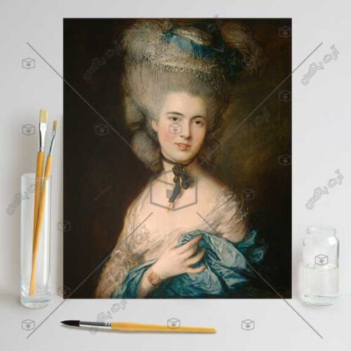 frame_paint_006_1_art-box.ir تابلوی نقاشی زیبای پرتره زن آبیپوش اثر Thomas Gainsborough