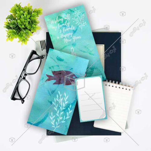 الگوی ساخت پاکت پول عیدی طرح دریا