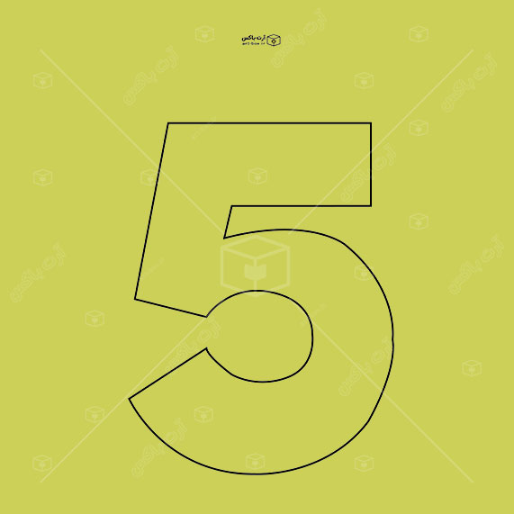 الگوی ساخت جعبه به شکل عدد 5