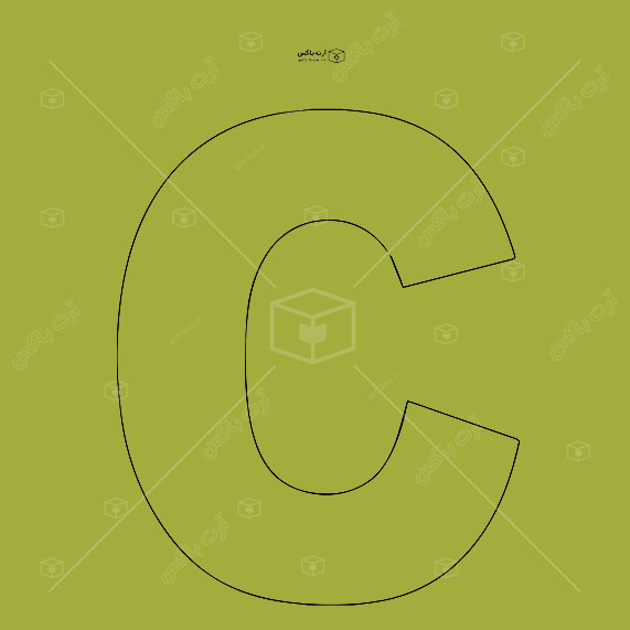 الگوی ساخت جعبه به شکل حرف C