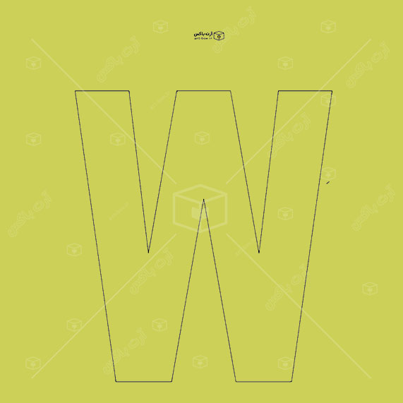 الگوی ساخت جعبه به شکل حرف W