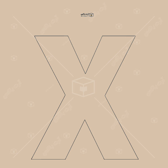 الگوی ساخت جعبه به شکل حرف X