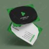 کارت ویزیت با طراحی سبز رنگ
