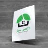 لوگو طرح خانه سبز با برگ