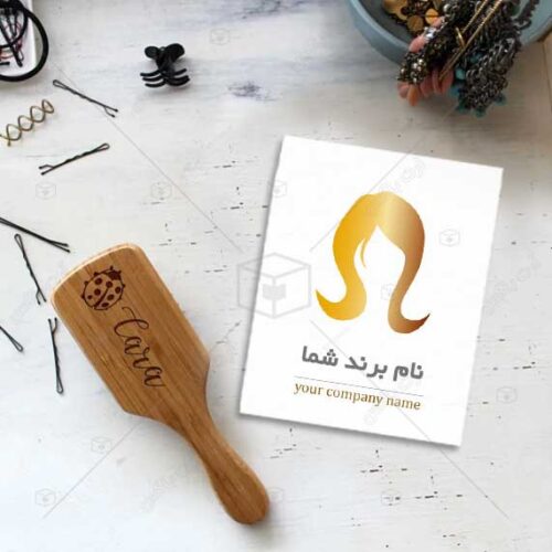 دانلود لوگوی سالن زیبایی طرح مو طلایی