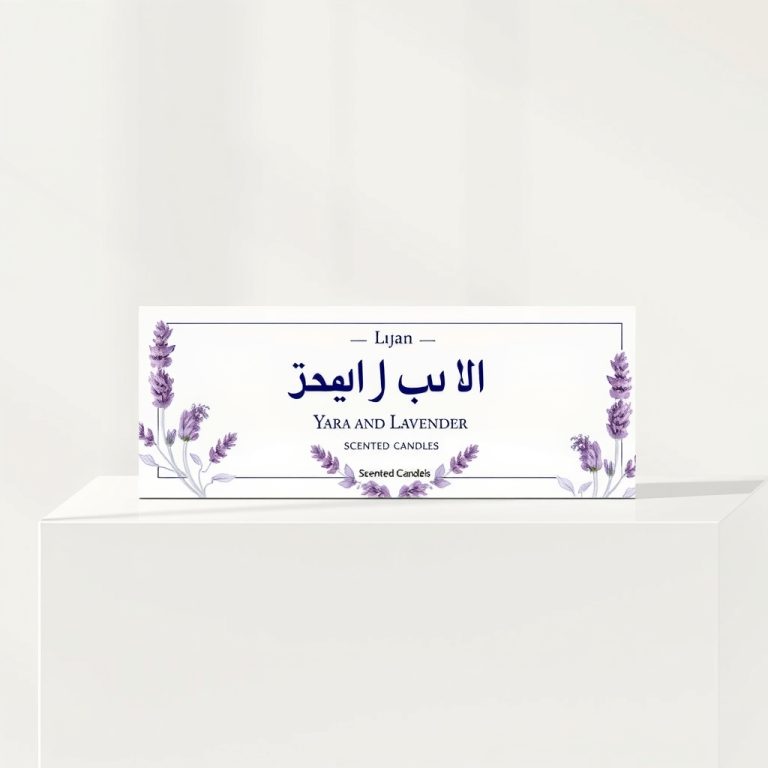 لیبل چاپ شده برای شمع معطر با عنوان یارا و اسطوخودوس