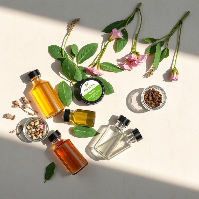 نمونه طراحی لیبل و بسته‌بندی برای محصولات آرایشی گیاهی و ارگانیک با المان‌های طبیعی